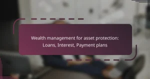 Wealth management for asset protection: Loans, Interest, Payment plans
