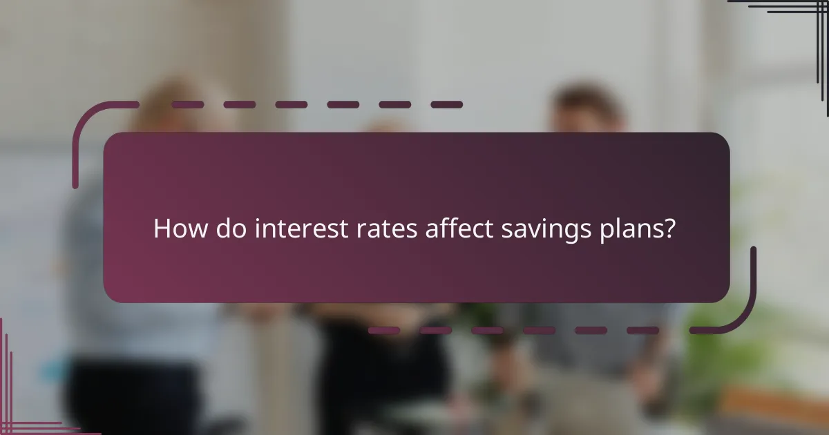 How do interest rates affect savings plans?
