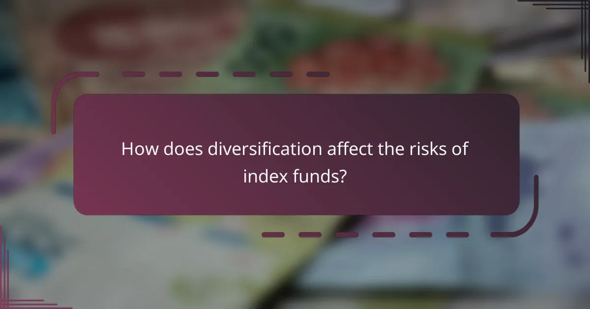How does diversification affect the risks of index funds?