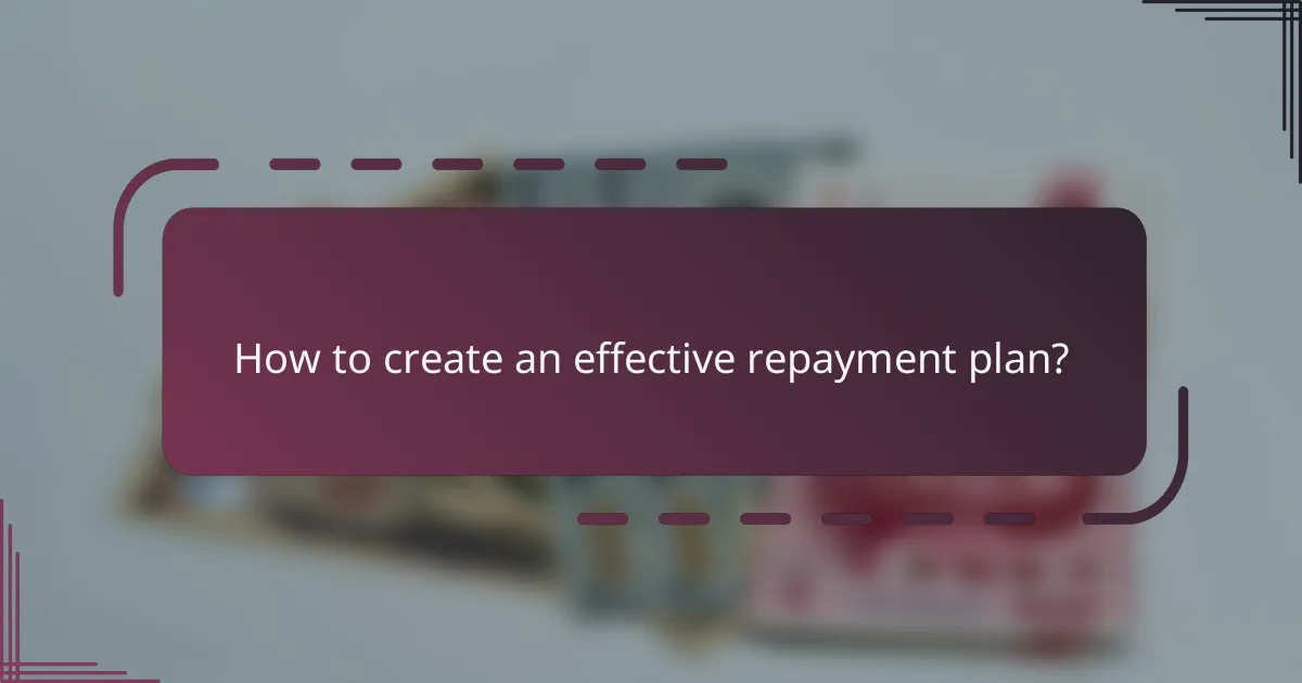 How to create an effective repayment plan?