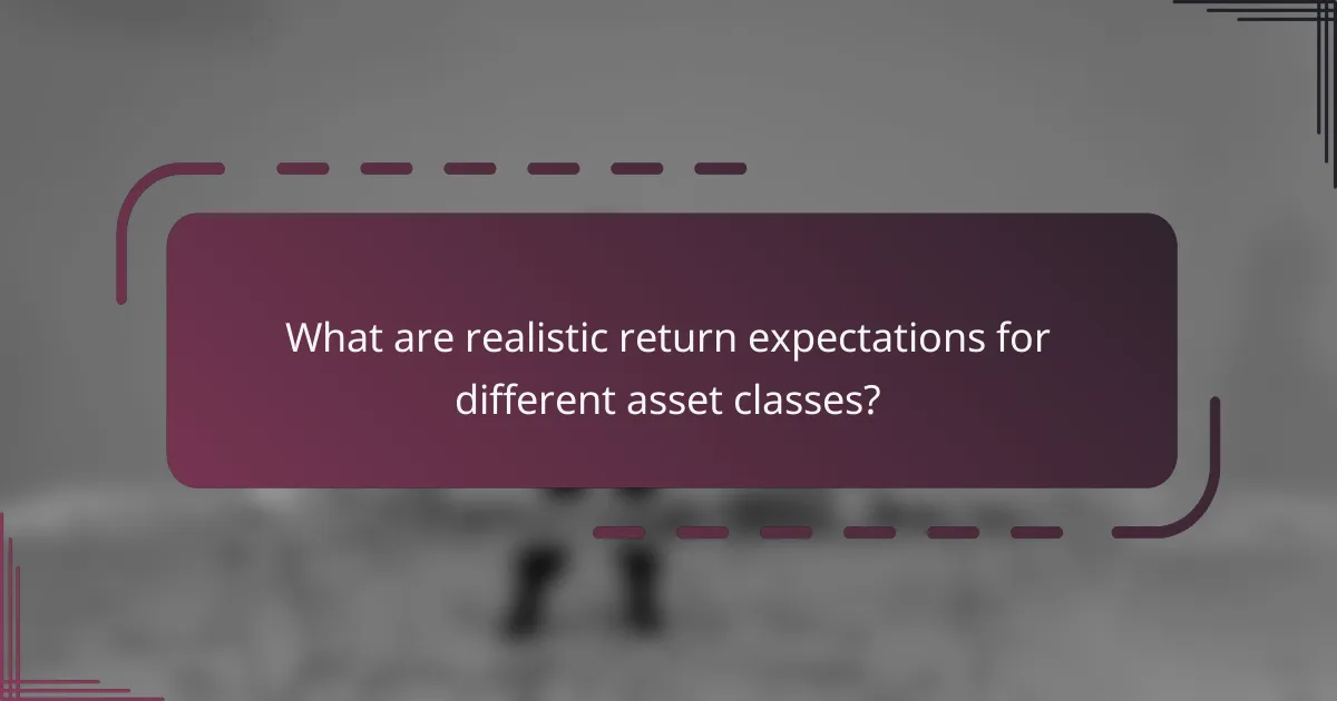 What are realistic return expectations for different asset classes?