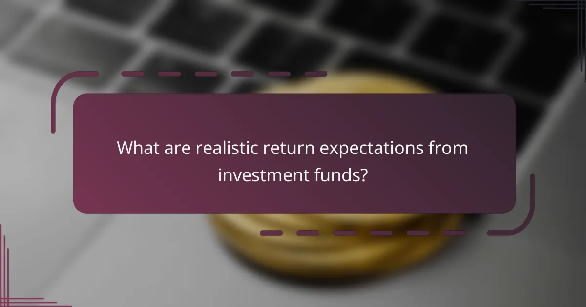 What are realistic return expectations from investment funds?