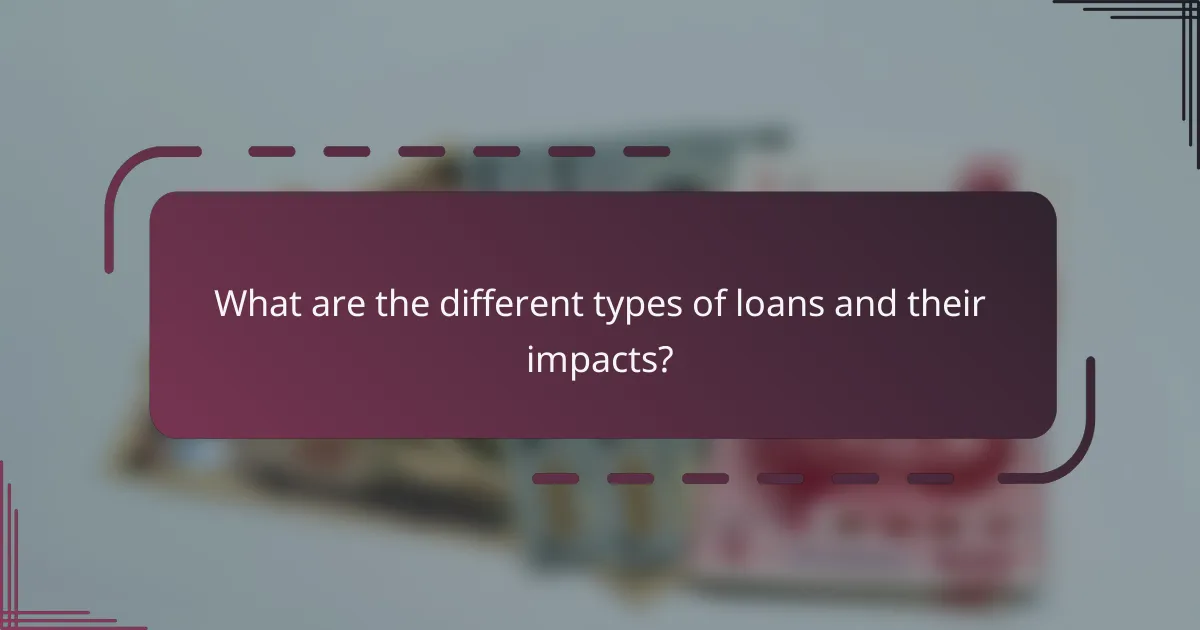 What are the different types of loans and their impacts?