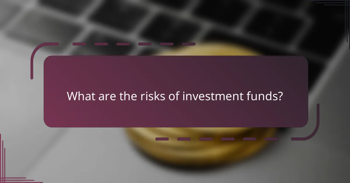 What are the risks of investment funds?